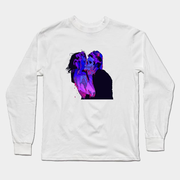 Skull Love Long Sleeve T-Shirt by justblackdesign